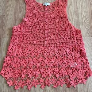 Umgee Pink Crochet Tank Top